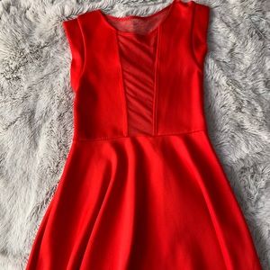 Red Disco Dress with Mesh Back